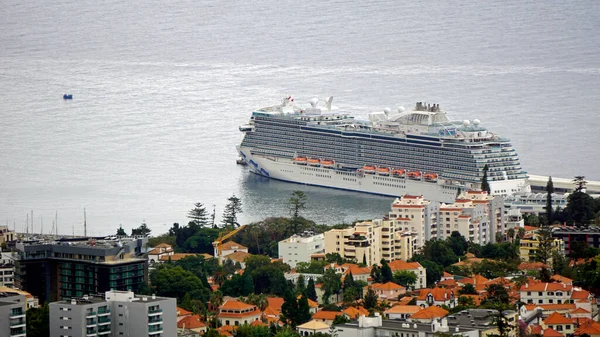 Enorme Navio Cruzeiro Porto Ilha Madeira — Fotografia de Stock