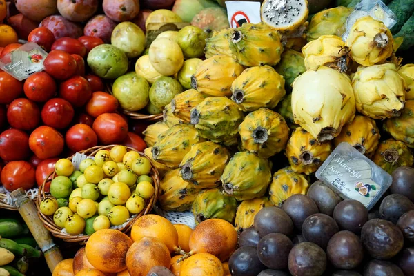 stock image Funchal, Madeira Portugal, circa october 2022: fresh fruits and vegetables on the famous Mercado dos Lavradores 