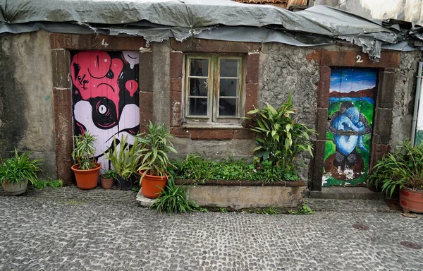 Funchal Madeira Portugal Oktober 2022 Farbenfrohe Malerei Und Kunstwerke Der — Stockfoto