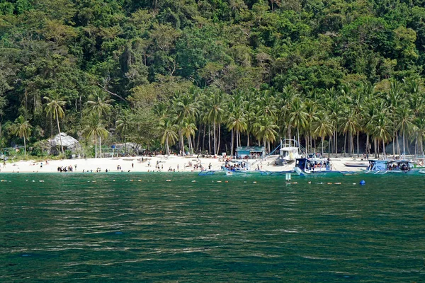 Barche Legno Tradizionali Outrigger Isola Palawan Alle Filippine — Foto Stock