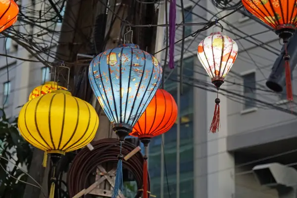 Lanterna Vietnamita Tradicional Nas Ruas Manila — Fotografia de Stock