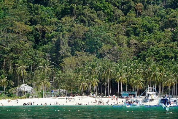 Botes Outrigger Tradicionales Madera Isla Palawan Las Filipinas — Foto de Stock
