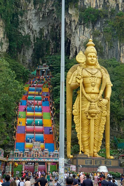 Kuala Lumpur Malajzia 2023 Február Körül Színes Hindu Templom Batu — Stock Fotó