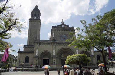 Manila, Filipinler, Mart 2023 - Eski Hıristiyan kilisesi San Agustin