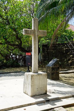 Manila, Filipinler, Mart 2023 - Manila şehir merkezindeki Eski Santiago Kalesi