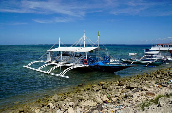 Cordoba Ostrov Cebu Asi Březen 2023 Barevné Rybářské Lodě Laguně — Stock fotografie