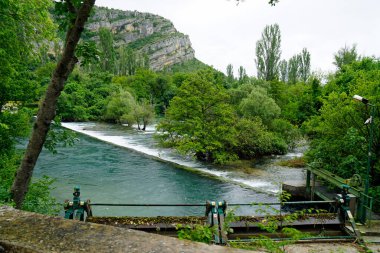 manzaralı yeşil manzara Krka 'da Hırvatça