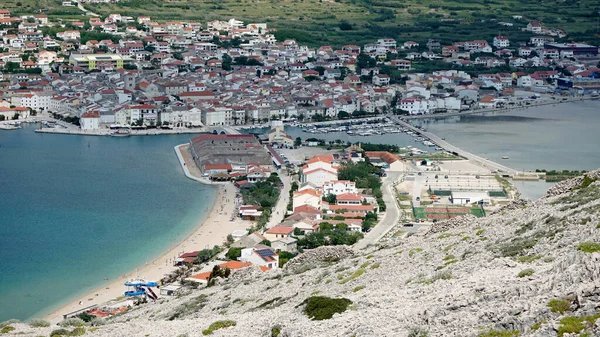 Panoramautsikt Över Pag Stad Croatia — Stockfoto