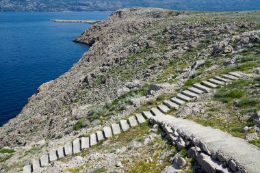 Hırvatistan 'daki Pag Adası manzarası