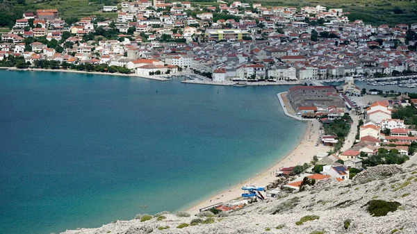 Pemandangan Panorama Atas Kota Pag Croatia — Stok Foto