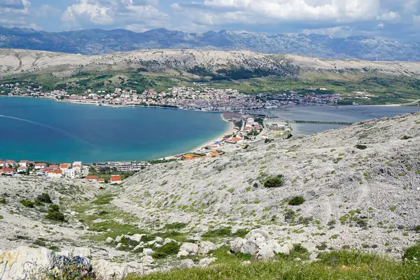 Panoramautsikt Över Pag Stad Croatia — Stockfoto