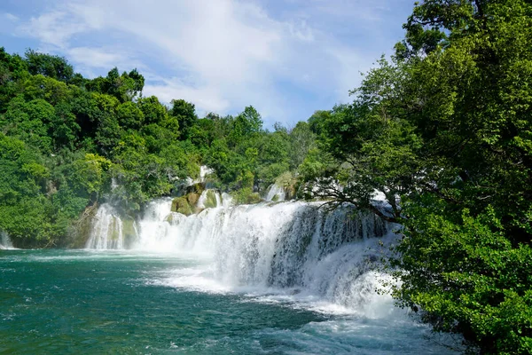 stock image scenic waterfall in krka national oark in croatia