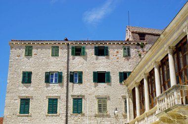 Sibenik 'te Hırvatça antik manzara mimarisi