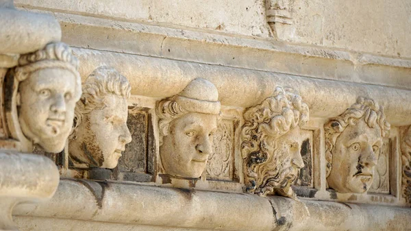 Steinkopfdetails Der James Kathedrale Sibenik — Stockfoto