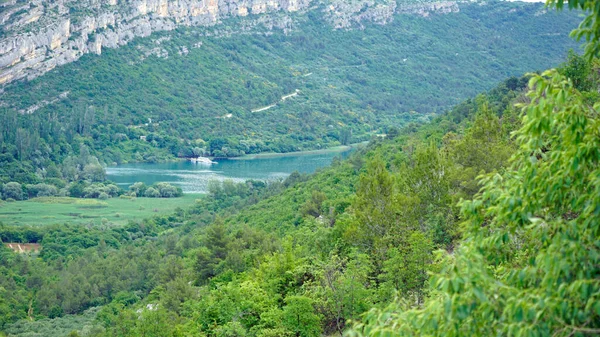 Malowniczy Zielony Krajobraz Krka Chorwacji — Zdjęcie stockowe
