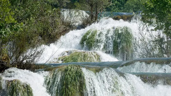 Cachoeira Cênica Carvalho Nacional Krka Croácia — Fotografia de Stock