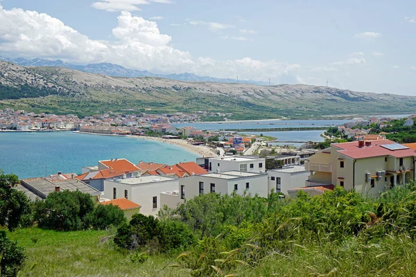 Panoramatický Výhled Město Pag Chorvatsku — Stock fotografie