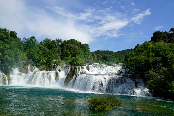 Scenic Waterfall Krka National Oark Croatia — Stock Photo, Image