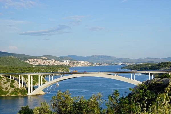 Widok Rzekę Krka Pobliżu Szybenika Chorwacji — Zdjęcie stockowe