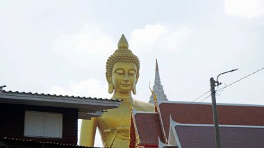 Bangkok 'taki Chao praya nehrinde altın Buda heykeli