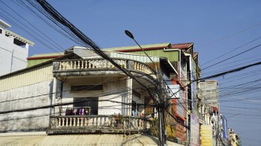 Kamp, Kamboçya - Ocak 2024: Kamboçya 'da kablo karışıklığı