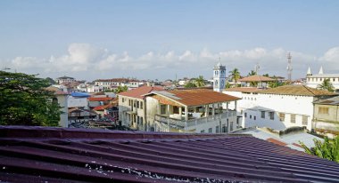 Stonetown 'un eski bölümünün çatı manzarası