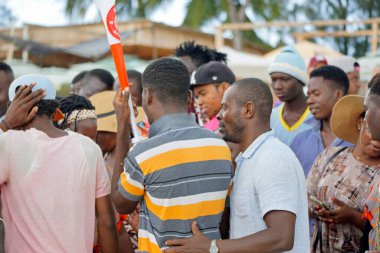 Nungwi, Zanzibar - Ekim 2024: Plajda geleneksel düğün töreni