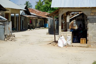 Nungwi, Zanzibar - Ekim 2024: Yerel köyde Günlük Yaşam