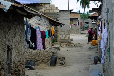 Nungwi, Zanzibar - Ekim 2024: Yerel köyde Günlük Yaşam