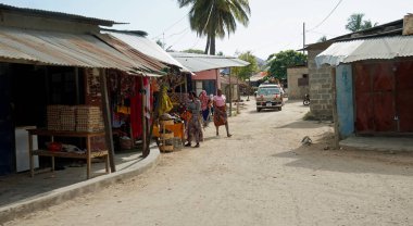 Nungwi, Zanzibar - Ekim 2024: Yerel köyde Günlük Yaşam