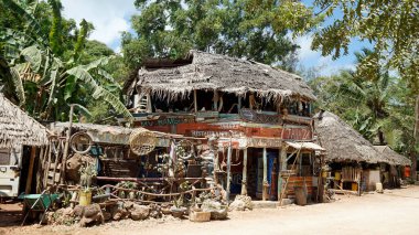 kizimkazi, Zanzibar - october 2024: typical buildings in the coatal village clipart