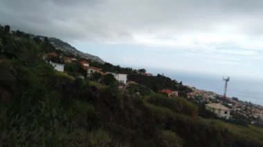 Funchal, Madeira 'da teleferik gezisi.