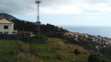 Funchal, Madeira 'da teleferik gezisi.