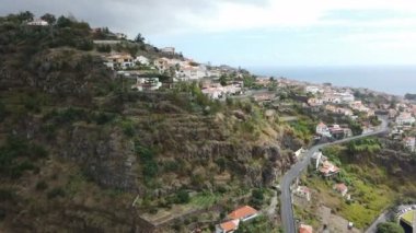 Funchal, Madeira 'da teleferik gezisi.