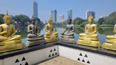 Sri Lanka 'daki Kolombo' daki manzaralı Budist tapınağı.