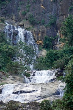 Ravana şelalesi Sri Lanka 'da yemyeşil ile çevrili.