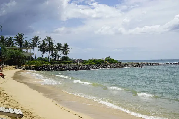 Mirissa, Sri Lanka 'daki egzotik tropik plajlar.