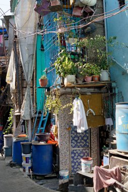 Hindistan 'da Mumbai' de basit bir balıkçı bölgesi.
