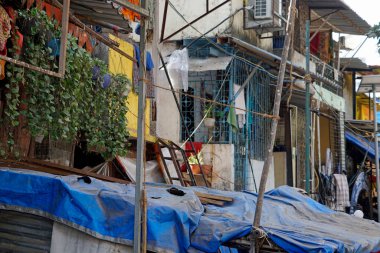 Hindistan 'da Mumbai' de basit bir balıkçı bölgesi.