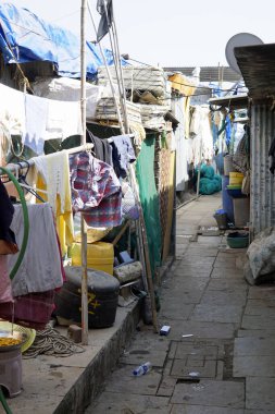 Hindistan 'da Mumbai' de basit bir balıkçı bölgesi.