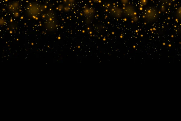 Gold Glittering Stars Dust Bokeh Background Abstract Christmas Glow Light — Stock Photo, Image