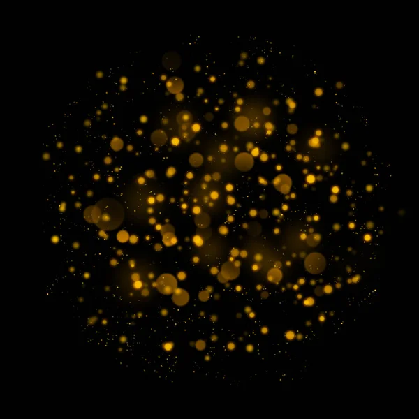 Altın Parıldayan Yıldızlar Toz Bokeh Arka Plan Soyut Noel Işıltısı — Stok fotoğraf