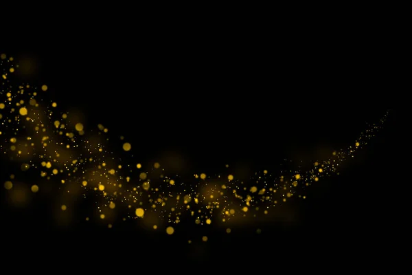 Oro Brillante Estrellas Polvo Fondo Bokeh Textura Abstracta Luz Del — Foto de Stock