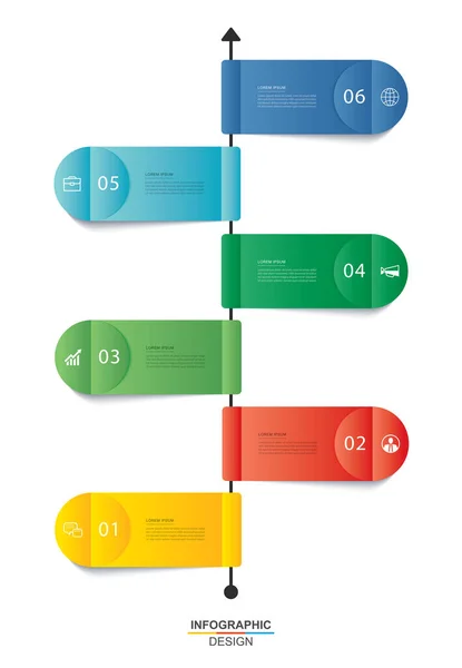 stock vector Infographics tab timeline to success business with 6 number data template. Vector illustration abstract background.