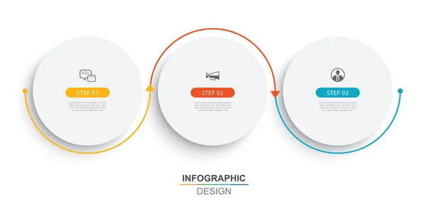 Infographics Circle Timeline Number Data Template Vector Illustration Abstract Background — Stok Vektör