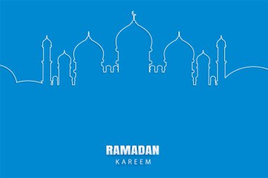 Ramazan Kareem tebrik kartı. Bayram Mübarek kağıt sanatı illüstrasyon tasarımı.