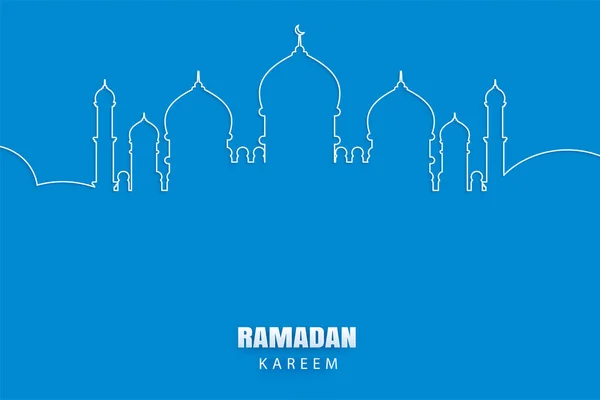 ラマダーン カレームの挨拶カード Eid Mubarak紙アートバナーイラストデザイン — ストックベクタ