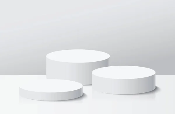 Cylindre Blanc Estrade Podium Avec Fond Utilisez Pour Présentation Affichage — Image vectorielle