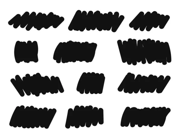 Schwarzer Handgezeichneter Hintergrund Für Text Set Von Abstrakten Formen Handgezeichneten — Stockvektor