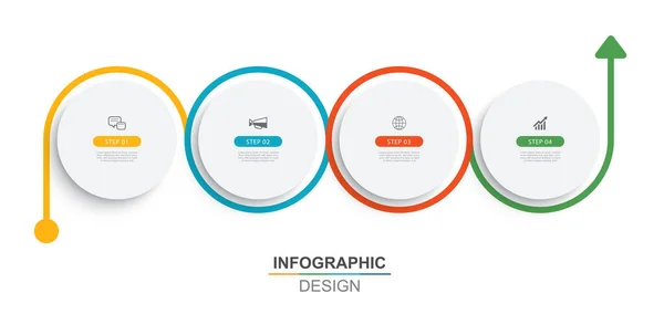 Infographics Circle Timeline Number Data Template Vector Illustration Abstract Background — ストックベクタ